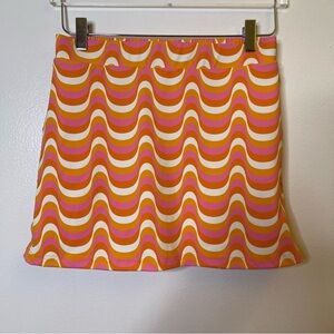 Marie Birdie Girls Large (16Y) Tennis Golf Skirt Skort Pink Orange Snap Button